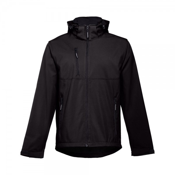 ZAGREB. Men's softshell with removable hood